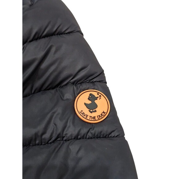 Save The Duck Womens 1/S Ultra Light Jacket Hooded Puffer Plumtech Navy Blue - Picture 6 of 16